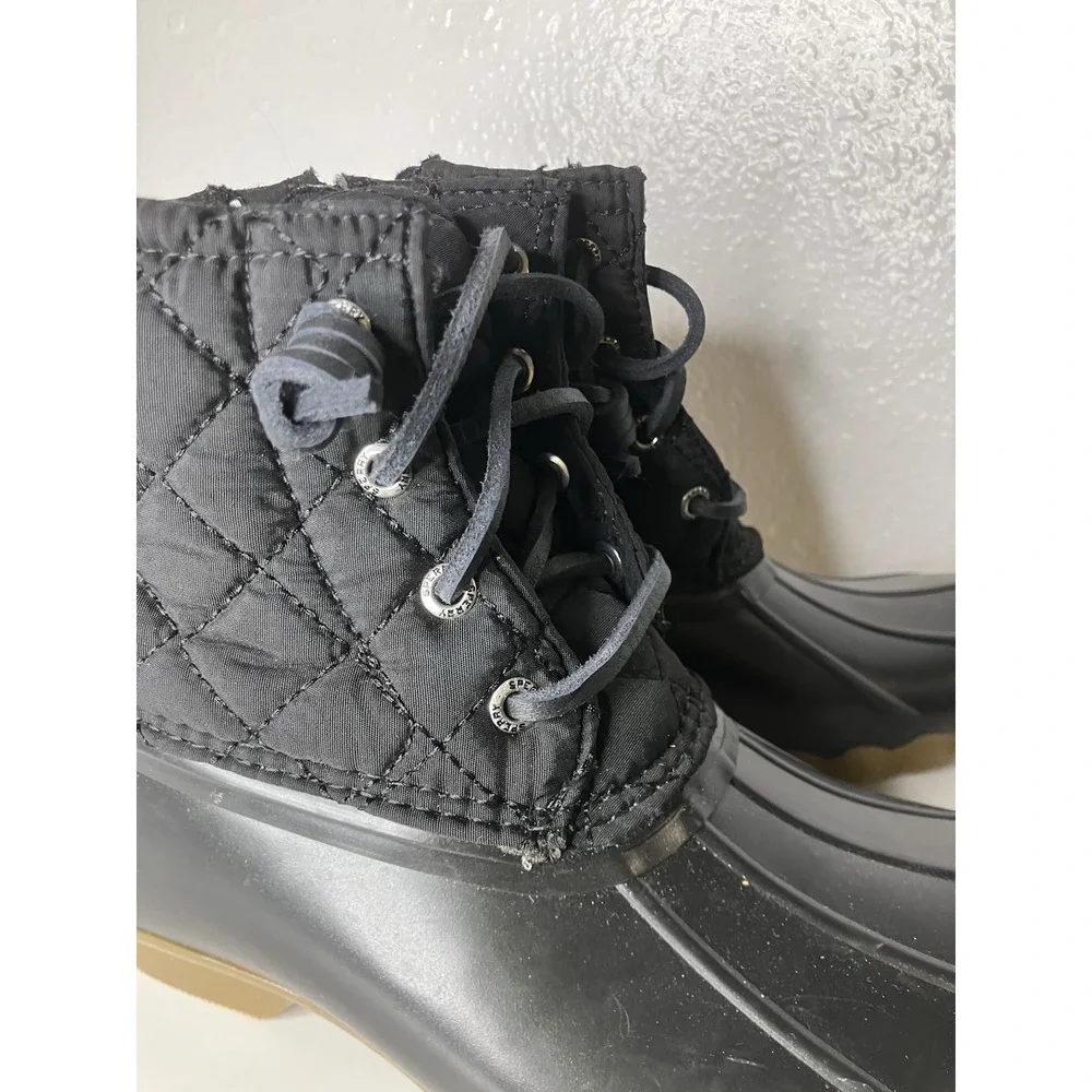 Sperry Saltwater Duck Boots Black Girls Youth Size 3M Winter Waterproof Boots